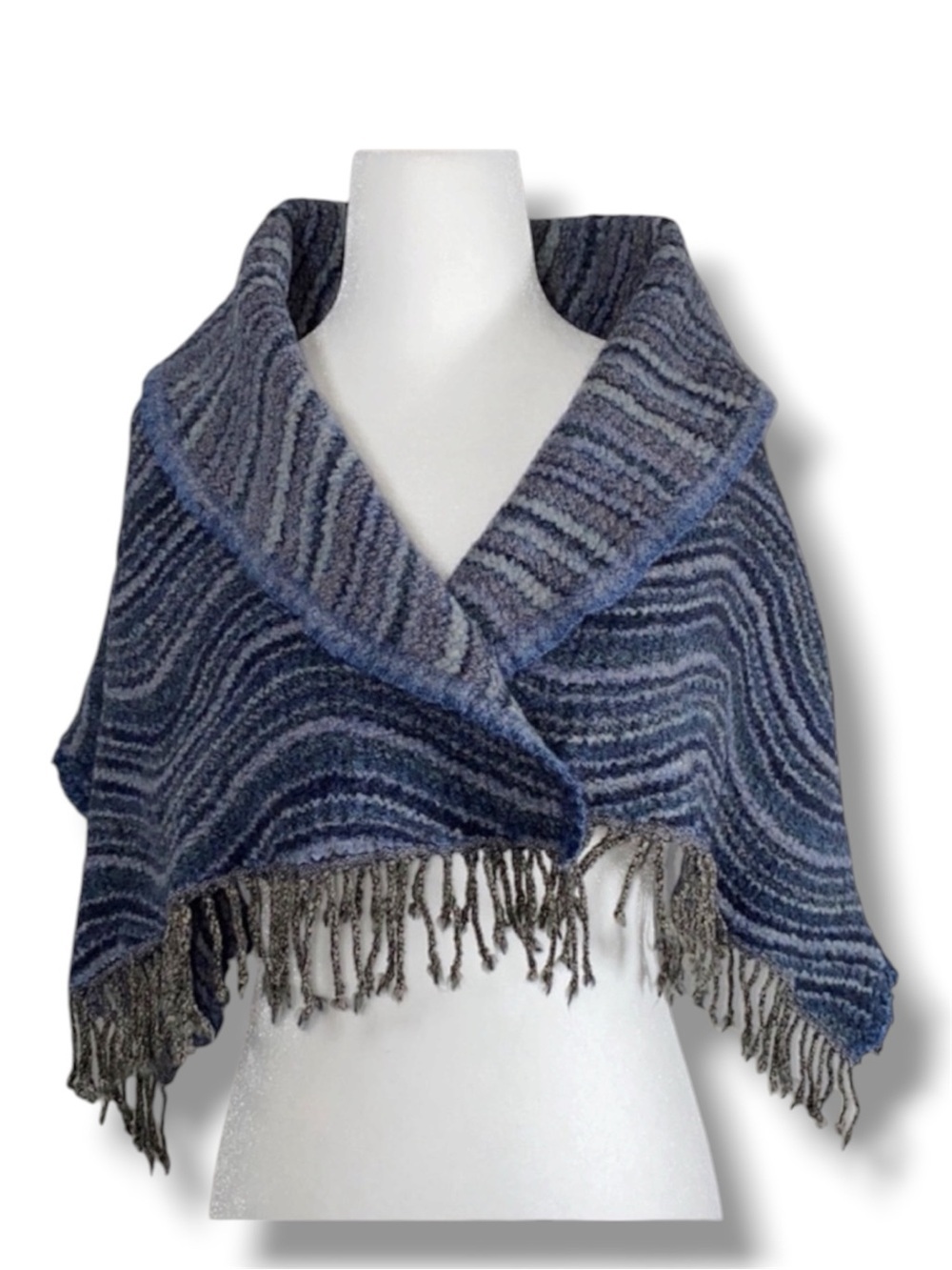 Gerard Darel Scarf Shawl Wool Blue